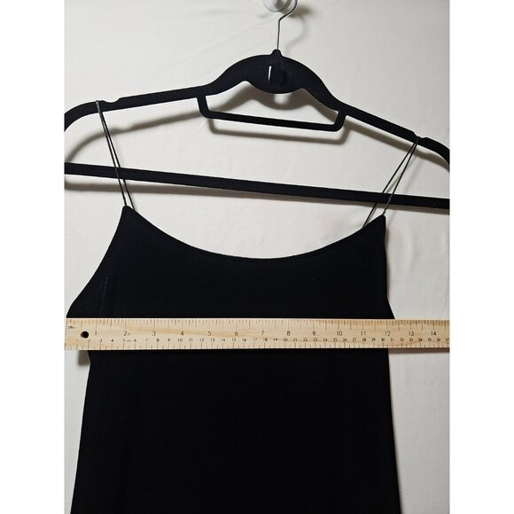 Vintage Burnout Velvet Slip Dress Medium Maxi Black Y2k 90s Whimsigoth Goth - Picture 5 of 9